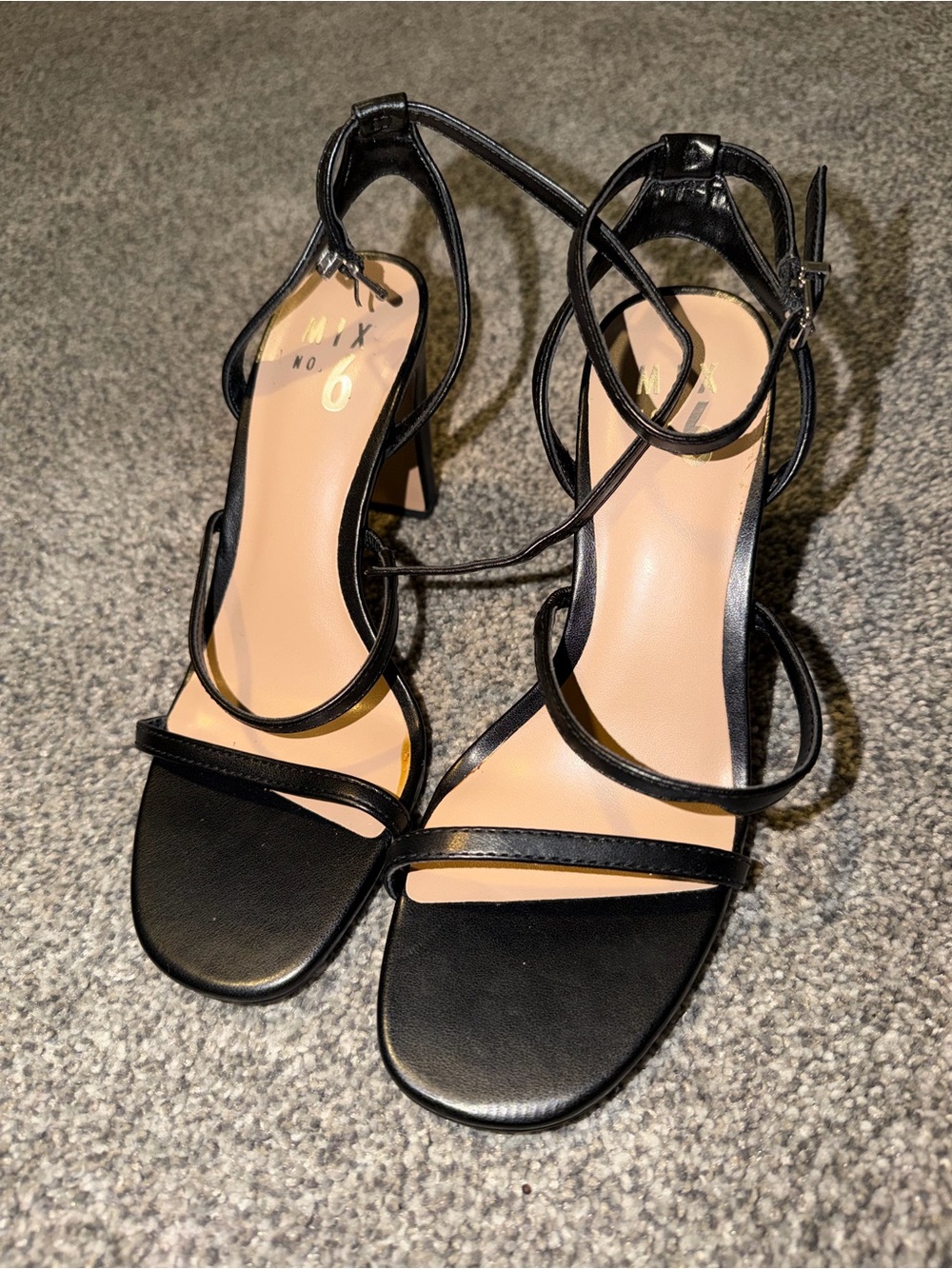 Strappy Black Women's Sandals - Size 6